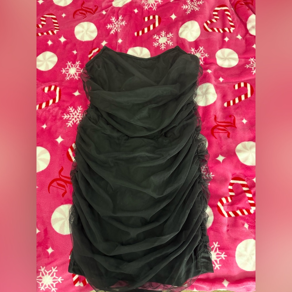 Brand New Elegant Black Ruched Dress